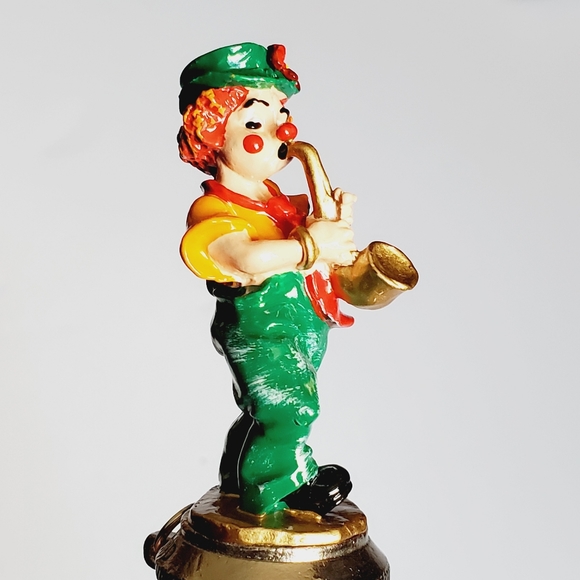 G Esmond Solid Pewter Cork Hand Painted Clown Bottle Stopper - Picture 3 of 6